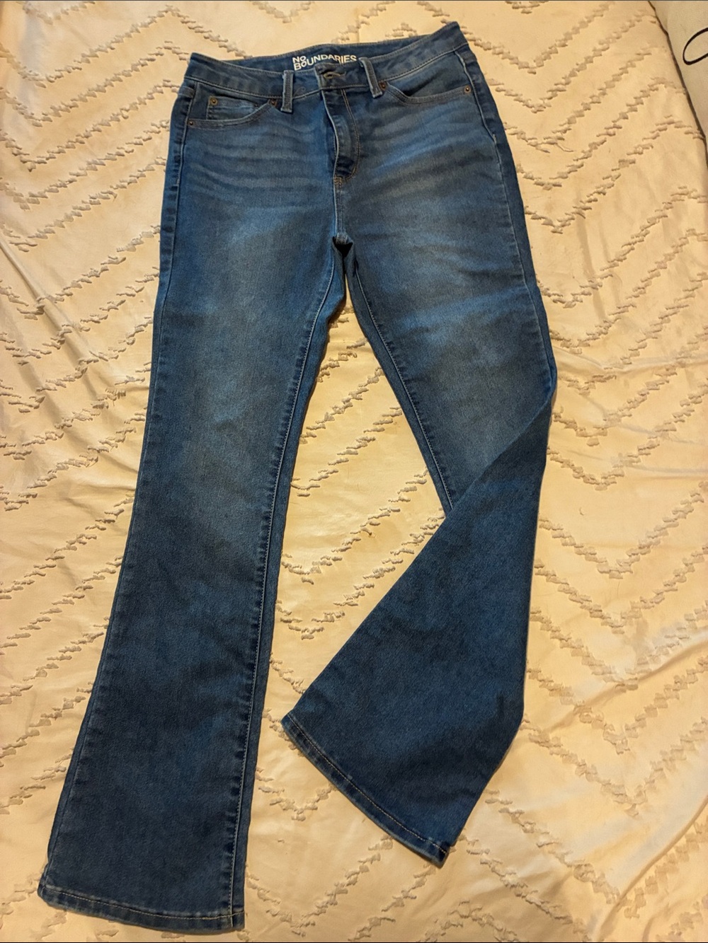 No Boundaries Women's Dark Blue Flare Jeans
